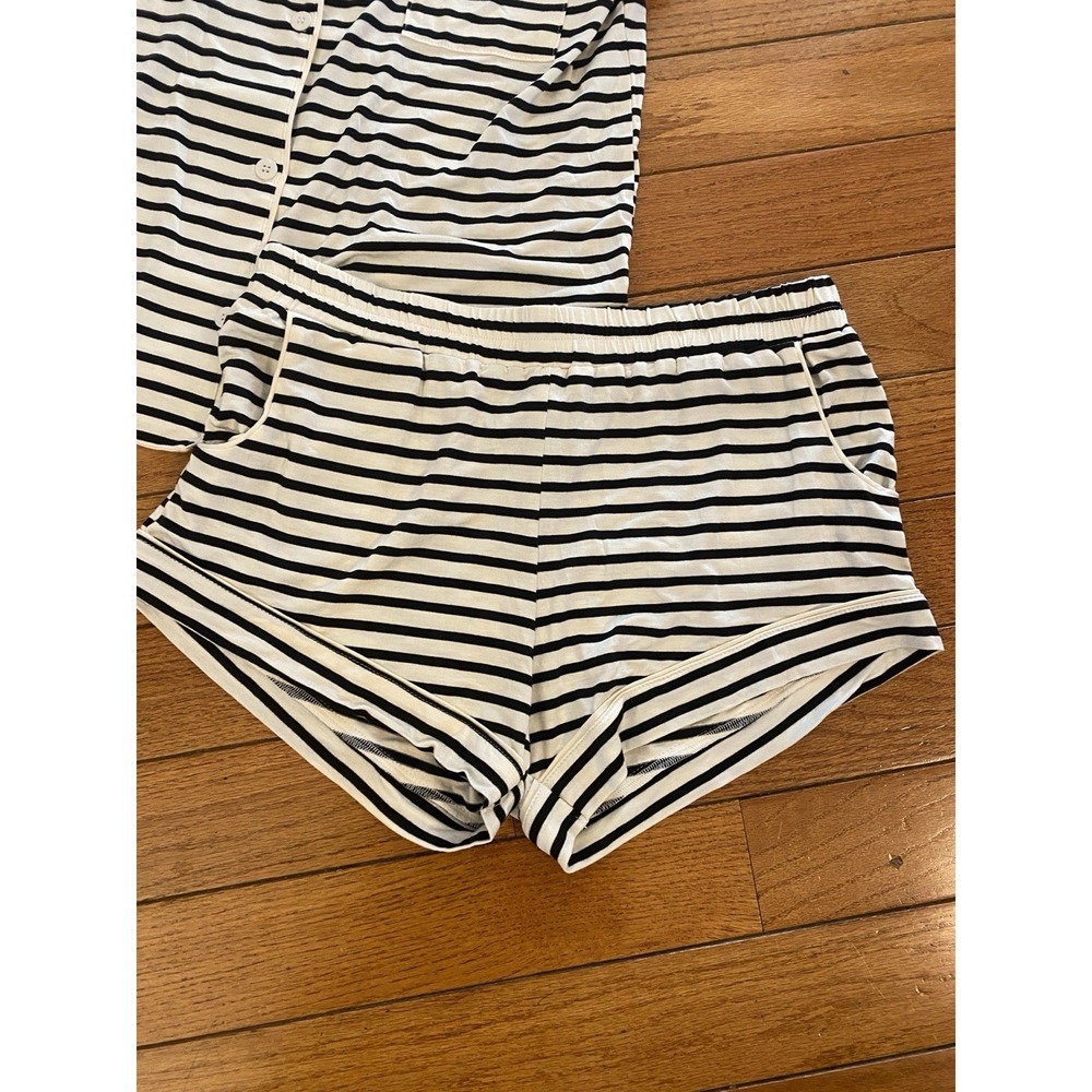 Madison Du Soir 2 Piece Shorts Monaco Pajama Set Striped Large - Picture 5 of 9
